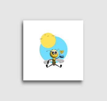 Méhecskés vászonkép - kék változatban