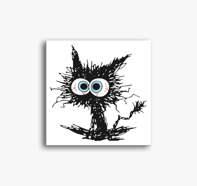 Black cat meme vászonkép