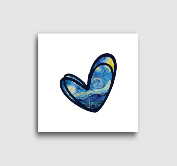 Starry night szív vászonkép