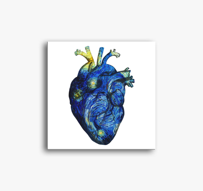 Starry night anatomy heart vászonkép