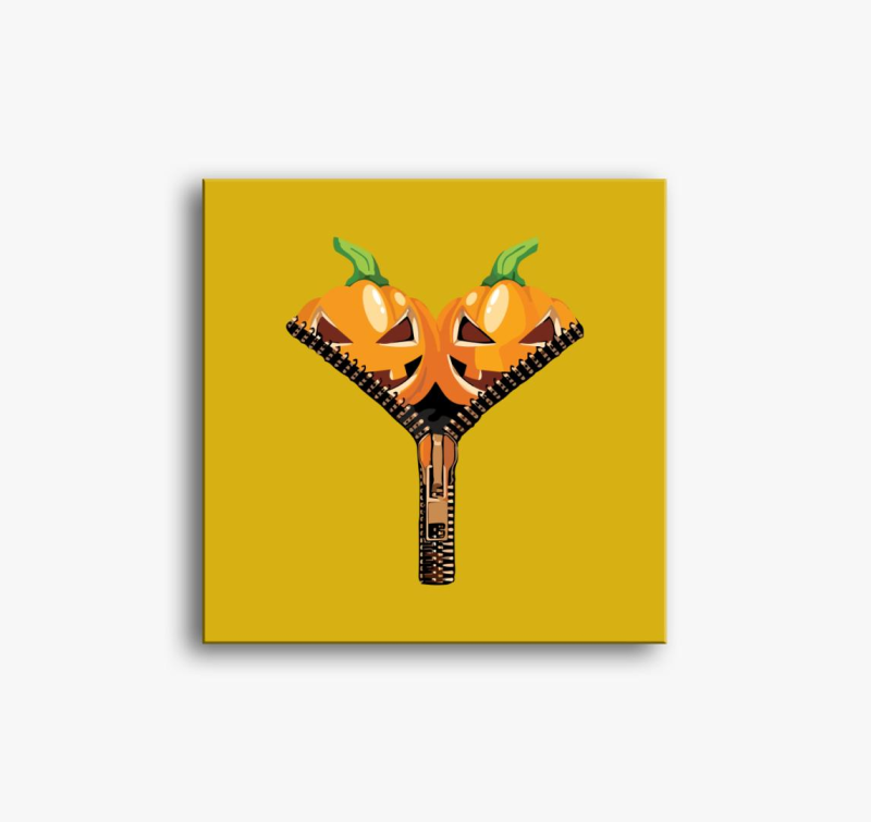 Halloween pumpkin zipper vászonkép