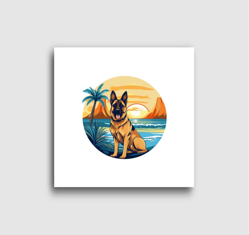 Németjuhász sunset vászonkép