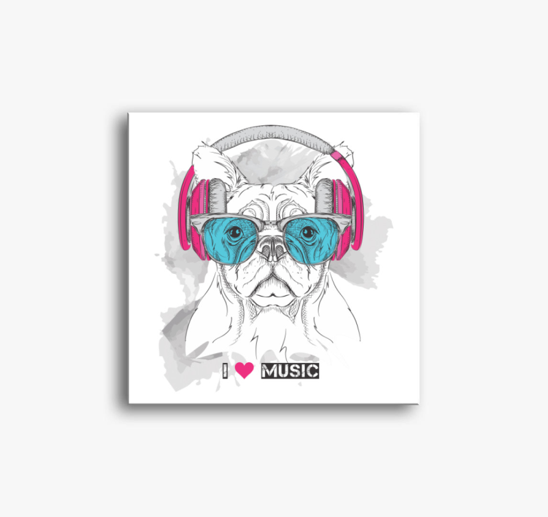 Frenchie music vászonkép