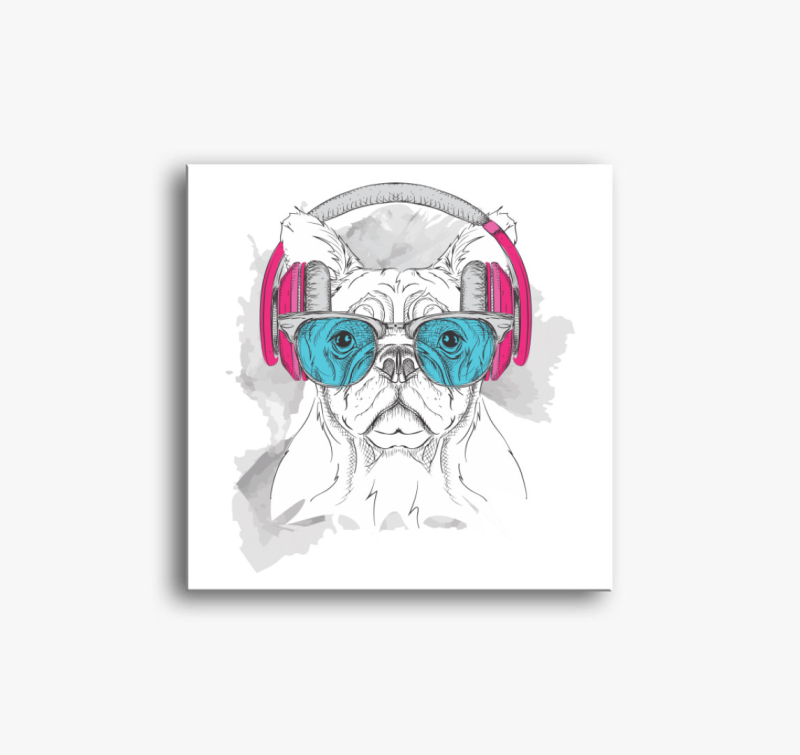 Frenchie Headphones vászonkép