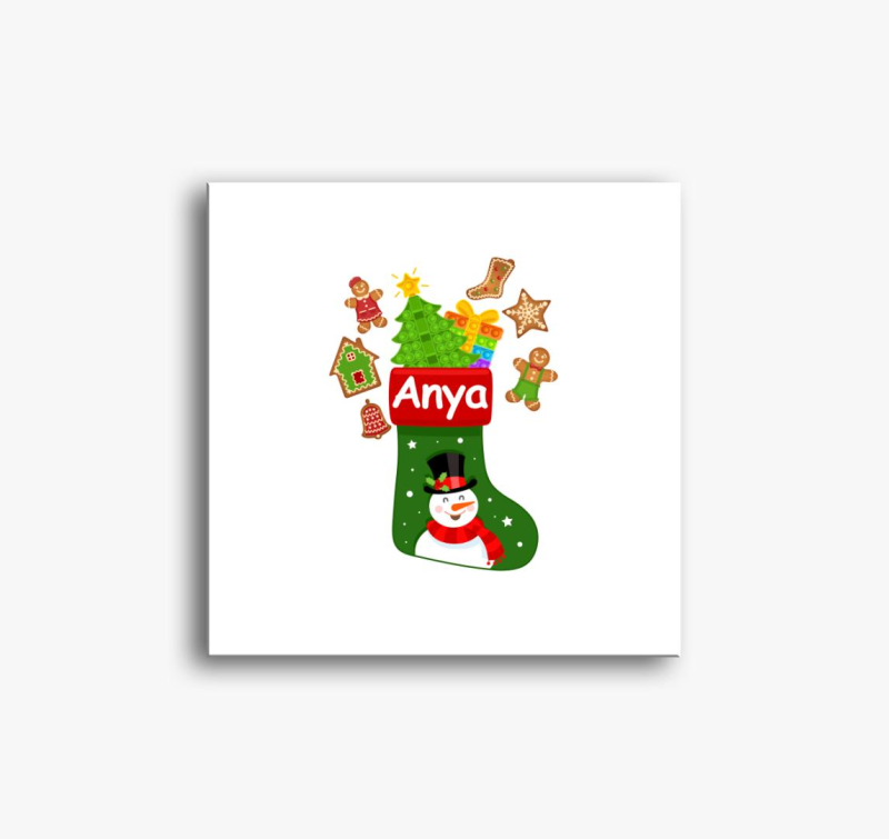 Anya karácsonyi zokni vászonkép