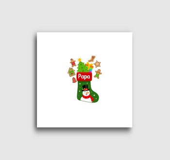 Papa karácsonyi zokni vászonkép