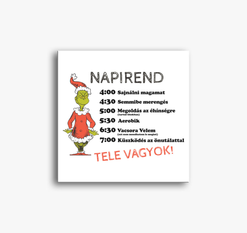 Grinch napirend vászonkép