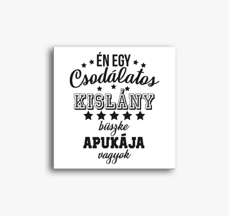 Csodálatos kislány büszke apukája vászonkép