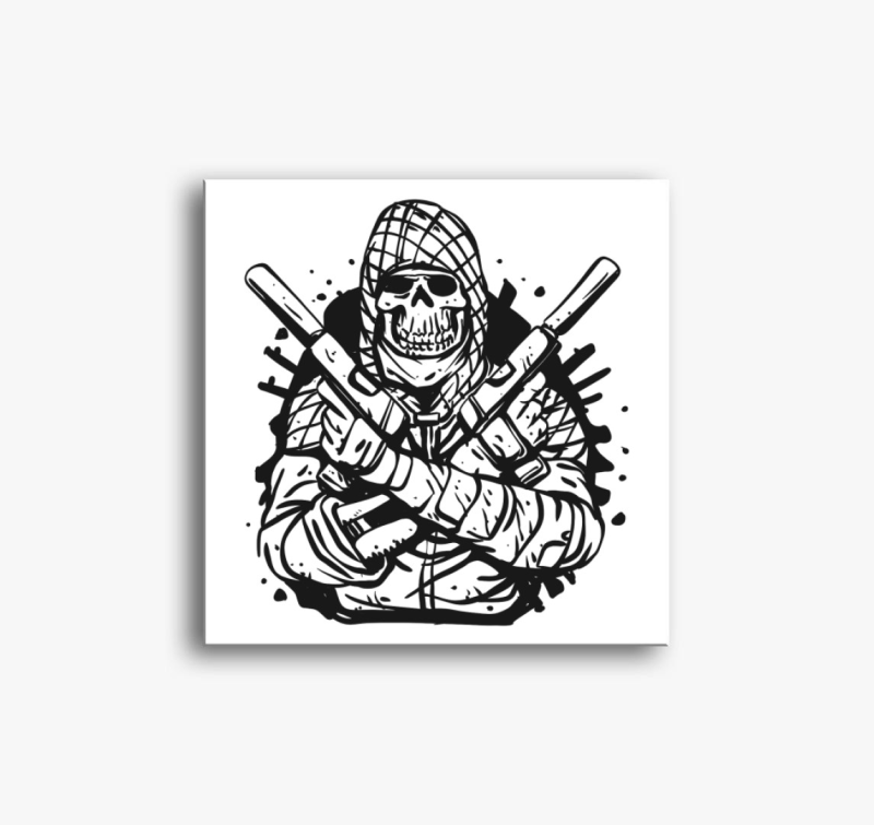 Katona csontváz vászonkép