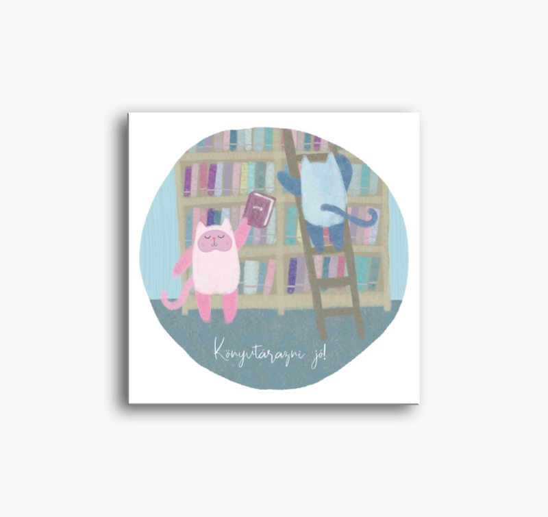 KOTKA könyvtáras vászonkép