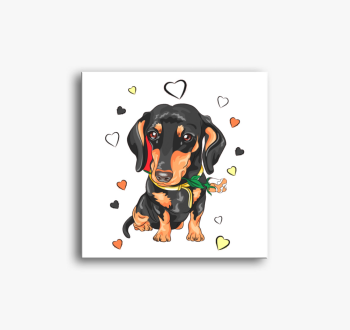 Rózsás tacskó vászon