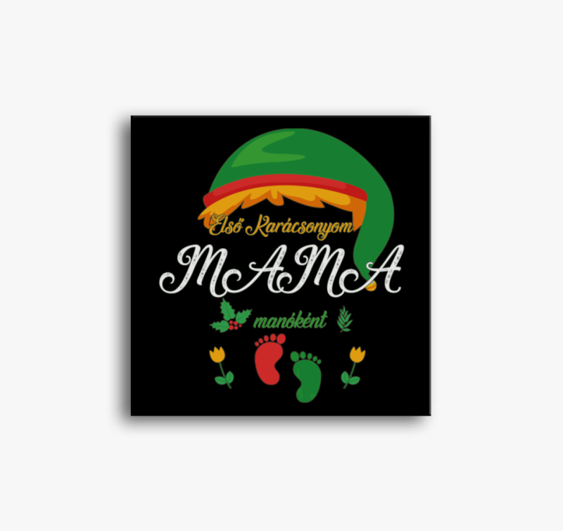 Karácsonyi mama manós vászonkép