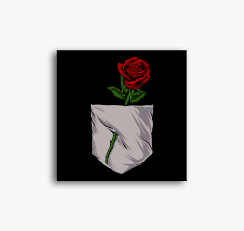 Rózsás zsebmintás vászonkép