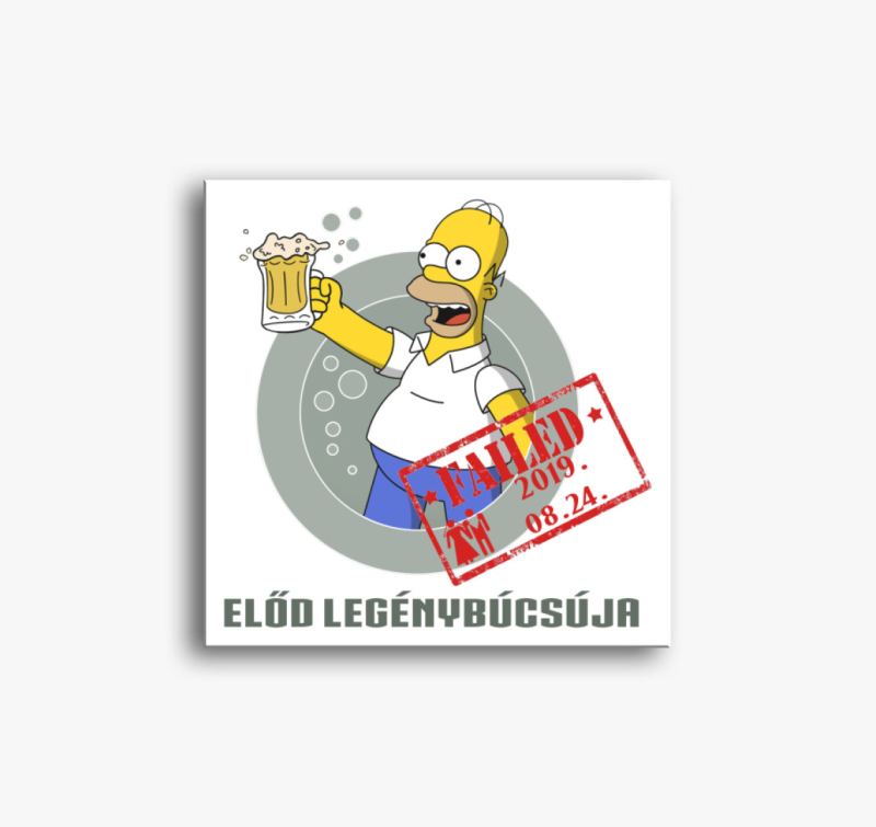 Homer Simpson legénybúcsús vászonkép