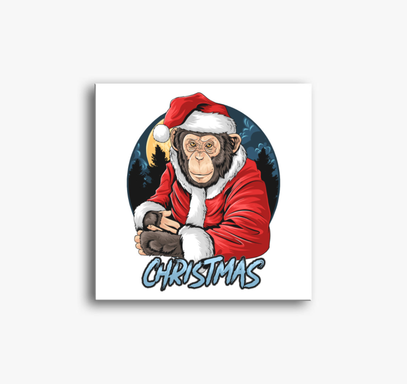 Csimpánz Mikulás vászonkép