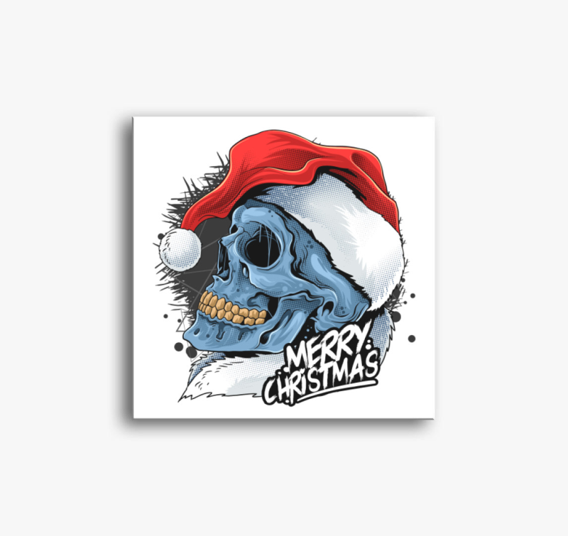 Koponyás karácsonyi vászonkép újragondolva