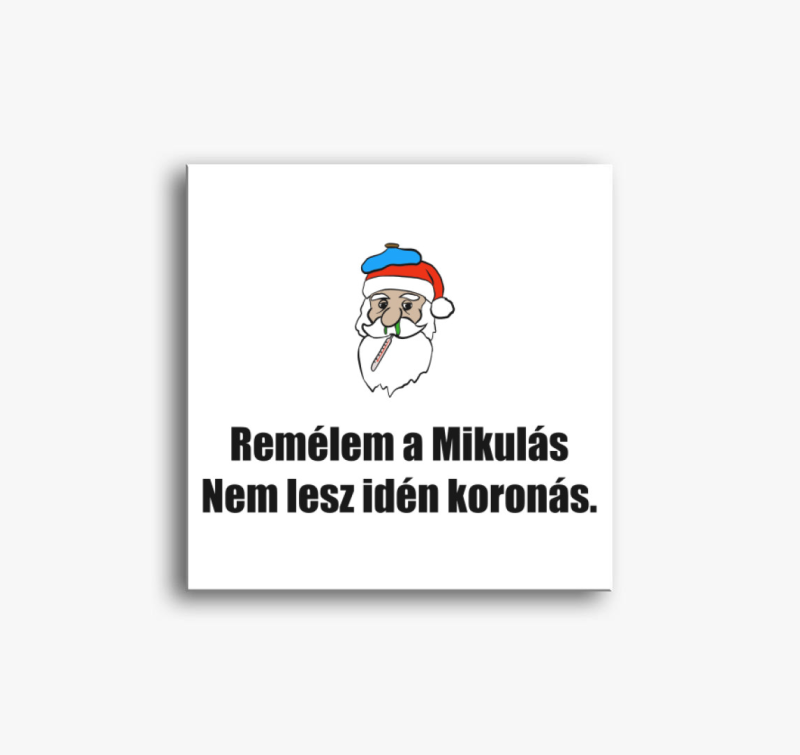 Koronás Mikulás vászonkép