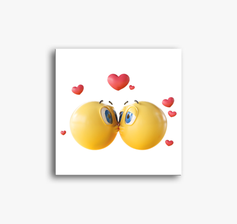 Csókos emojik vászonkép