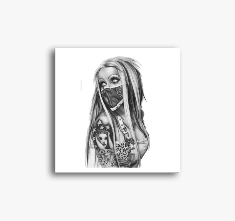 Tetovált csajos vászonkép