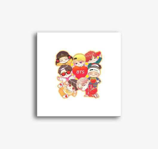 BTS tagok chibi art vászonkép...