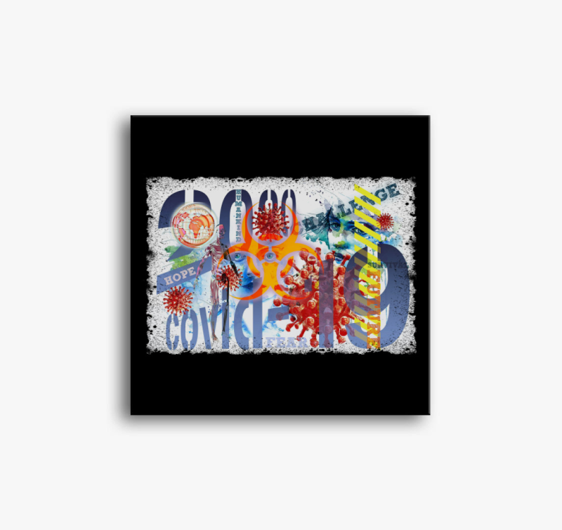 Covid-19 kollázs vászonkép