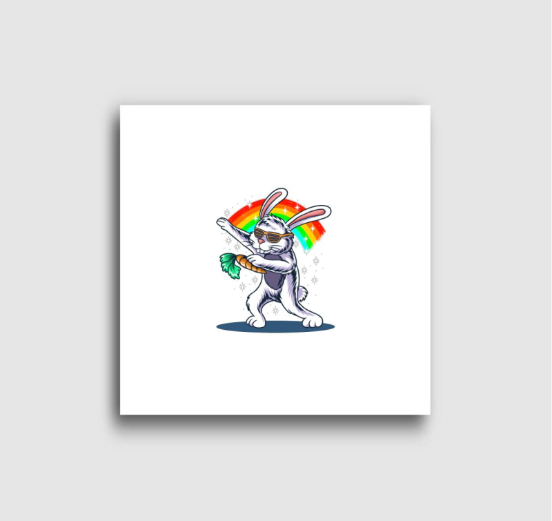 DAB nyuszis vászonkép