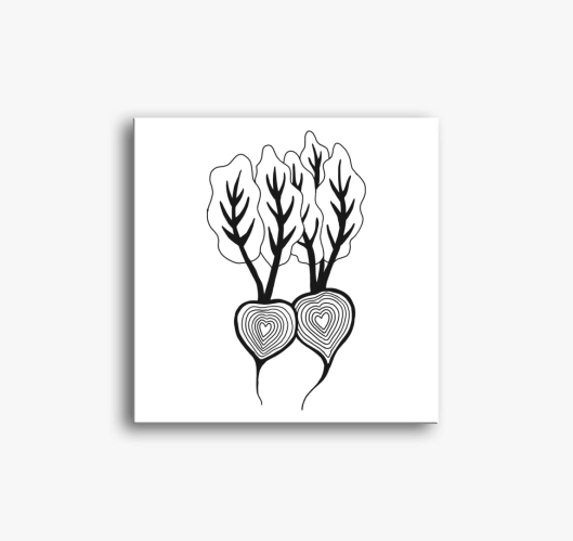 Cékla szív - színezhető vászon...