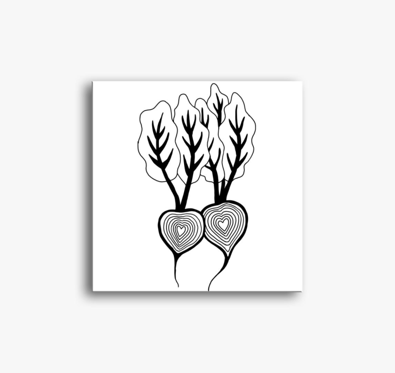 Cékla szív - színezhető vászonkép 