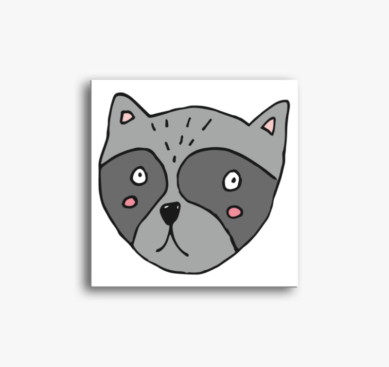 Megszeppent mosómedve vászonkép