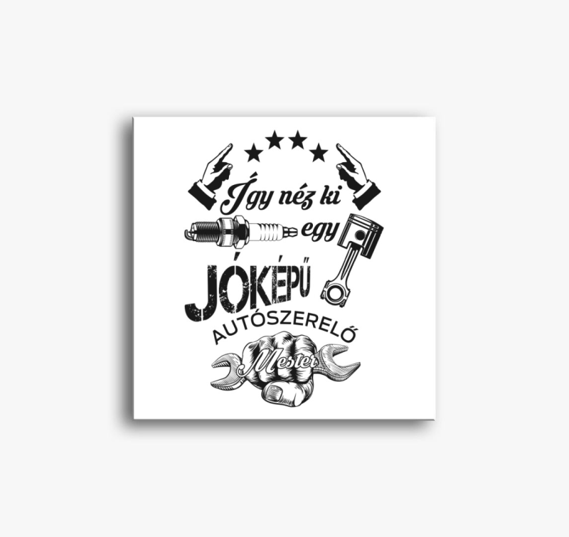 Egy jóképű autószerelős vászonkép