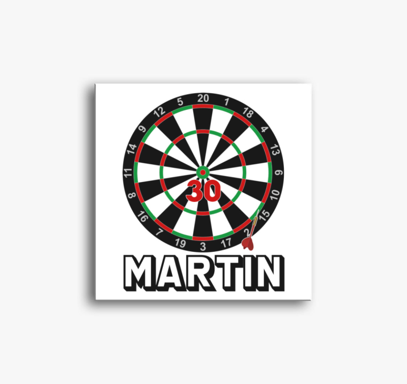 Dartsos Születésnapos vászonkép ( válaszható névvel, választható számmal )