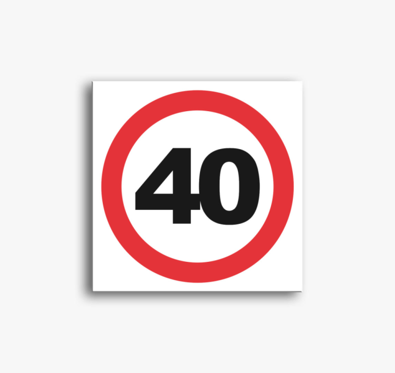 Sebésségkorlátozó tábla születésnapos vászonkép / válaszható számmal /