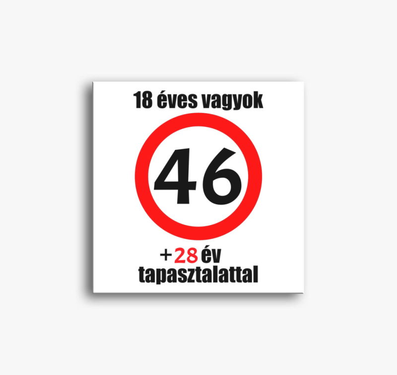 Születésnapos vászonkép  - választható évszámmal/tapasztalattal -