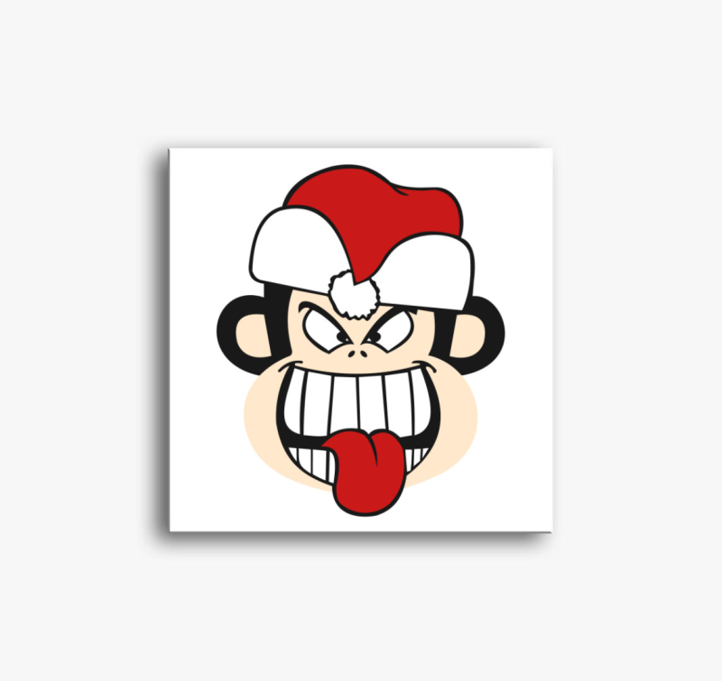 Karácsonyi majom vászonkép