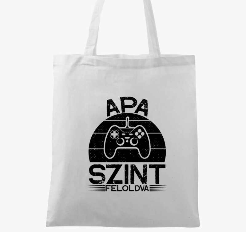 Gamer apa szint feloldva apáknak vászontáska