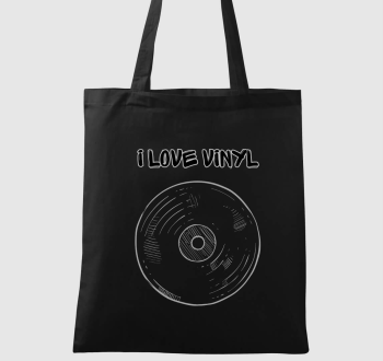 I Love Vinyl feliratos vászontáska