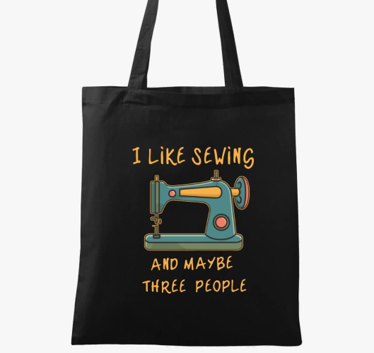 Sewing and 3 people vászontásk...