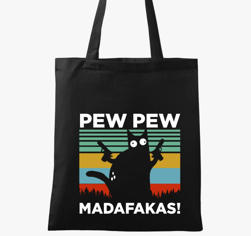 Macska Pew Pew vicces vászontáska