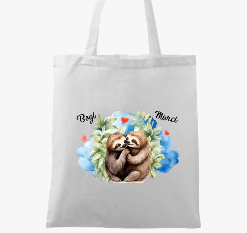 Összebújós szerelmes Lajhárok vászontáska