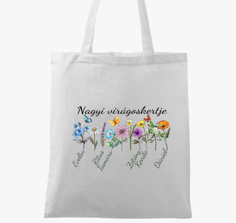 Nagyi virágoskertje vászontáska