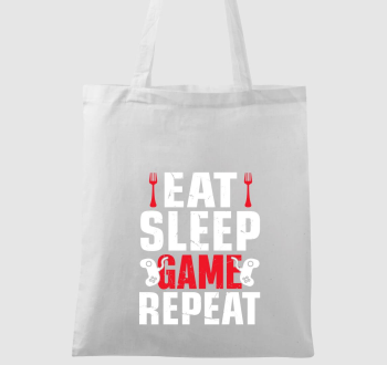 Eat sleep game repeat gamereknek vászontáska