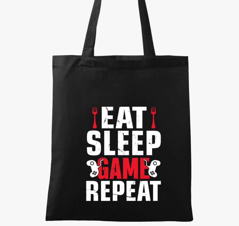 Eat sleep game repeat gamereknek vászontáska
