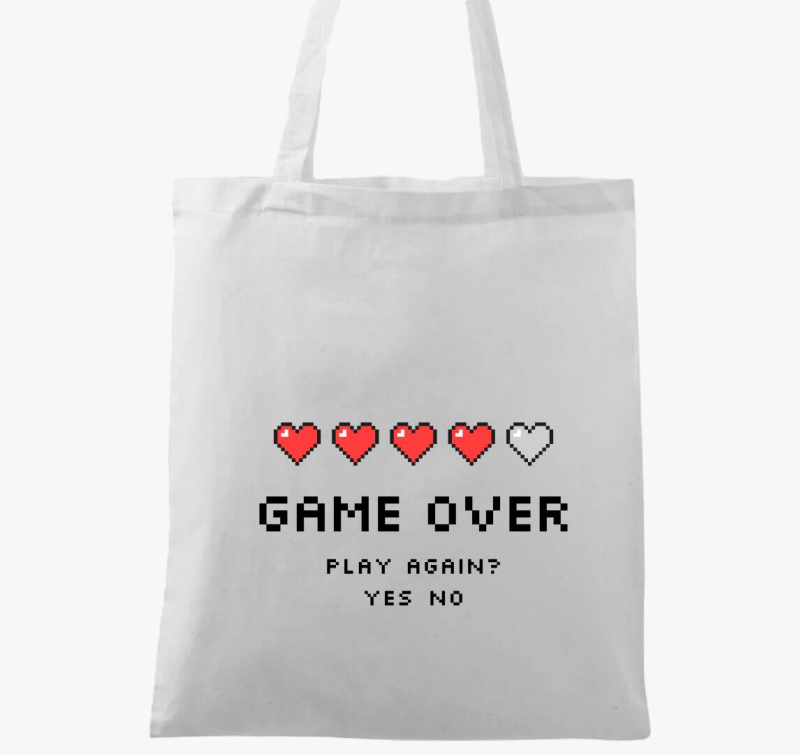 Game over akarsz újra játszani vászontáska