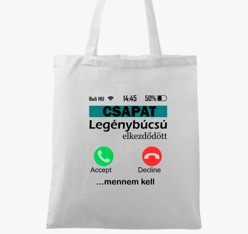 Telefonos legénybúcsús csapat vászontáska