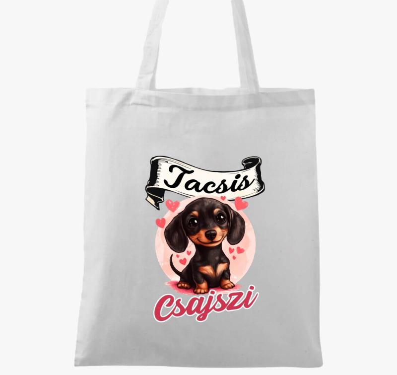 Tacsis Csajszi fekete tacsi vászontáska