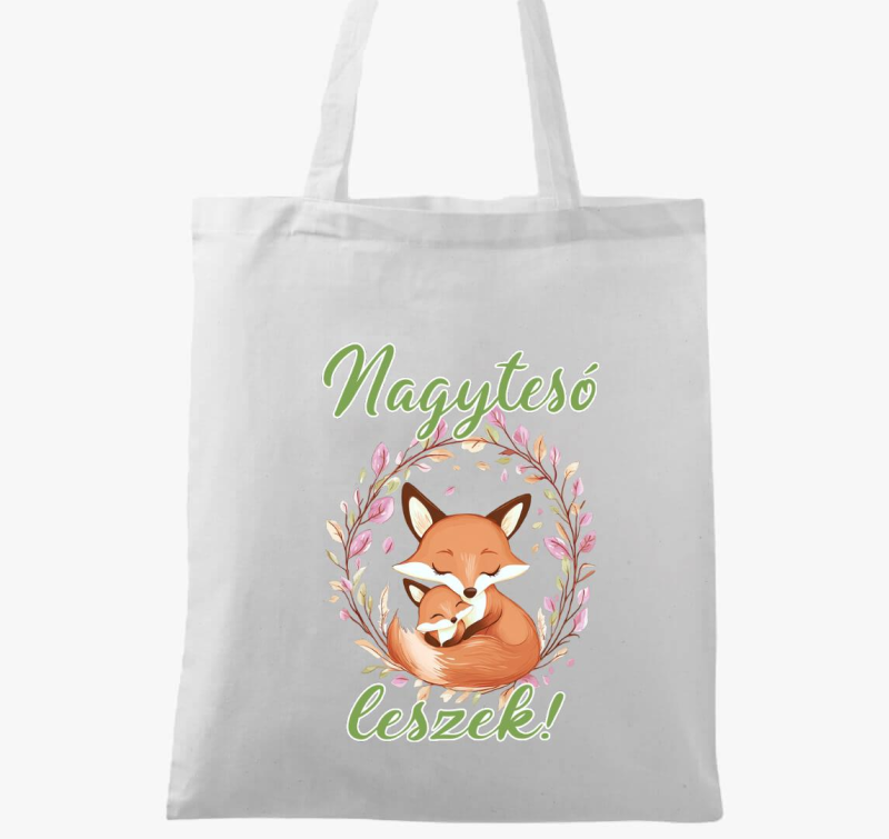 Nagytesó leszek, kisrókák zöld felirat vászontáska