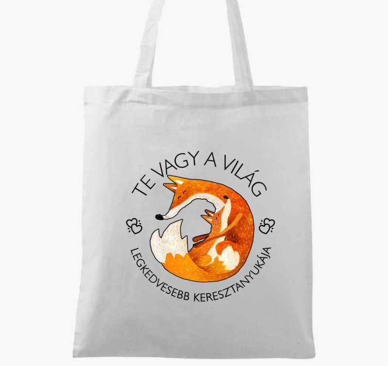 Legjobb keresztanya rókás vászontáska