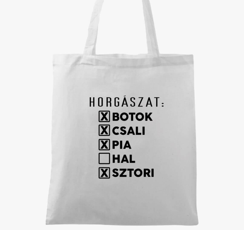 Horgász lista vászontáska