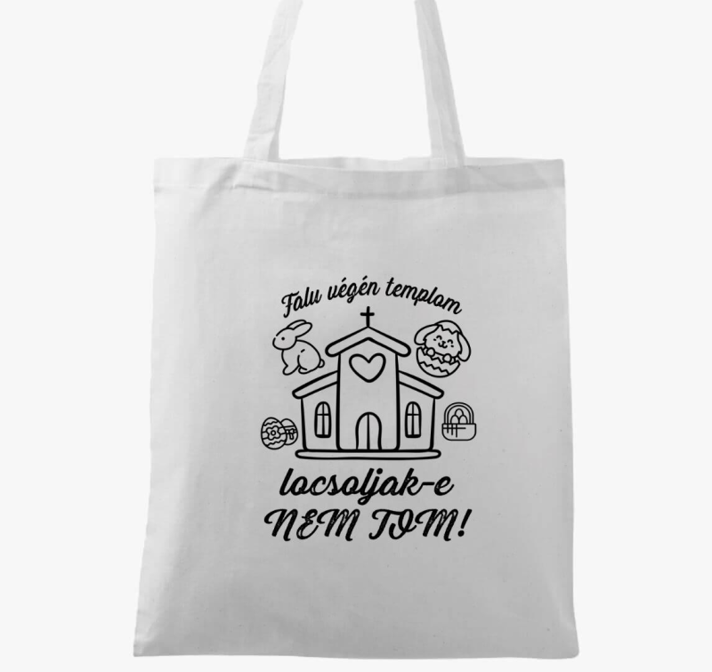 Falu végén templom... locsolkodós vászontáska