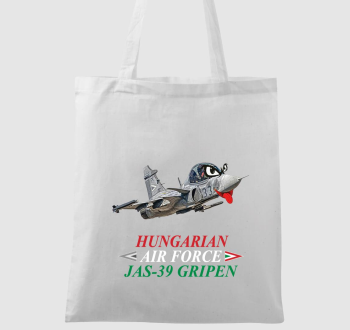 JAS-39 Gripen karikatúra piros-fehér-zöld felirattal vászontáska